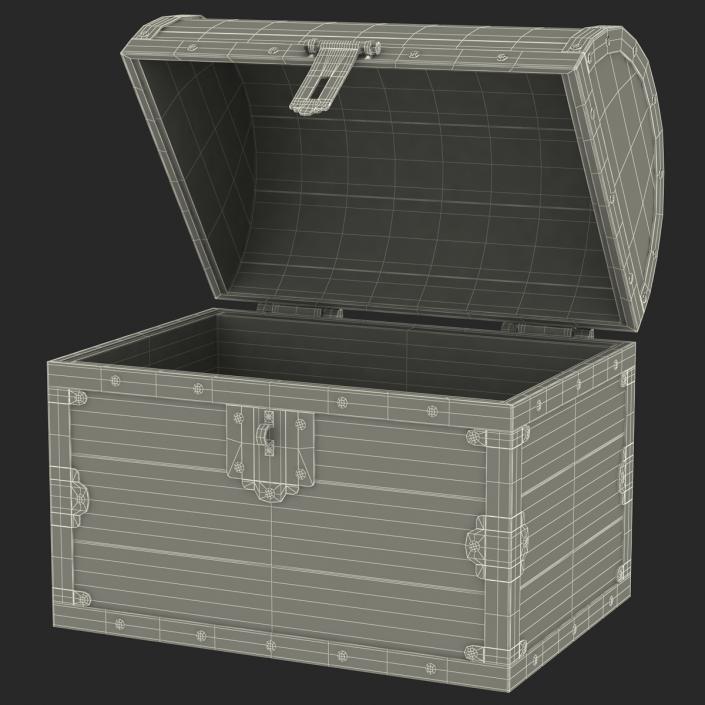 3D Old Wooden Chest 2 model