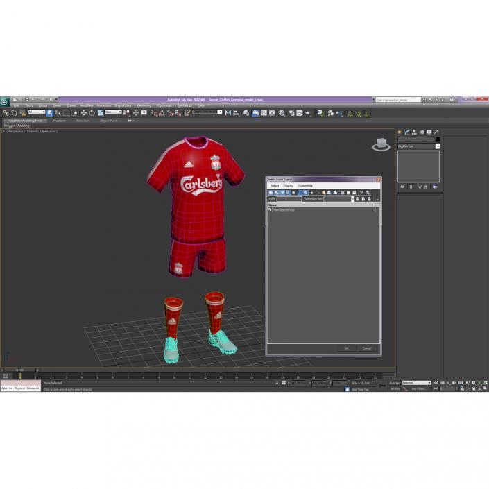 Soccer Clothes Liverpool 3D model