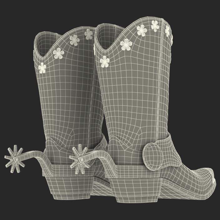 Western Boots with Spurs 3D model