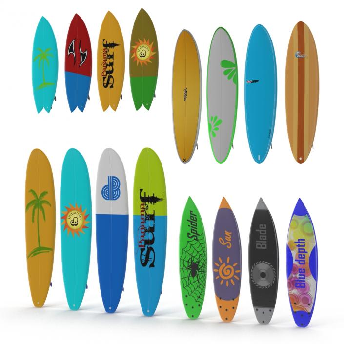 3D Surfboards Collection 2 model