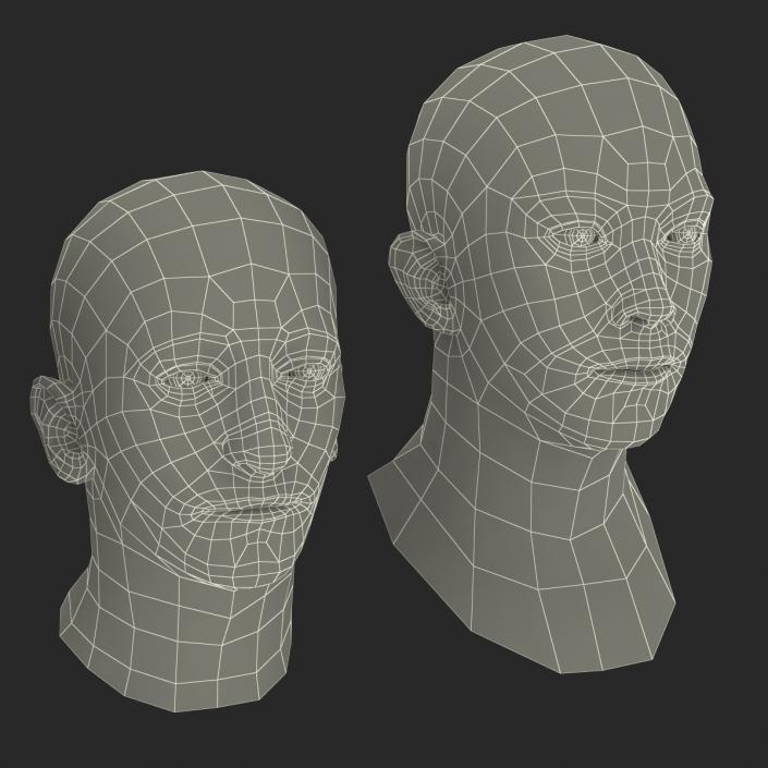 3D Male Heads Collection