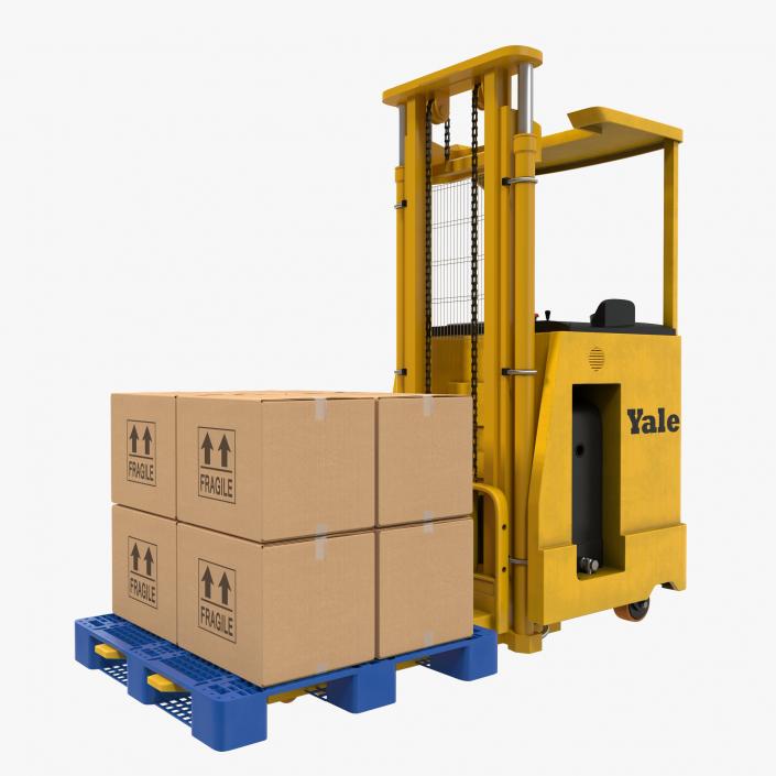 3D model Rider Stacker Yellow and Pallet Set