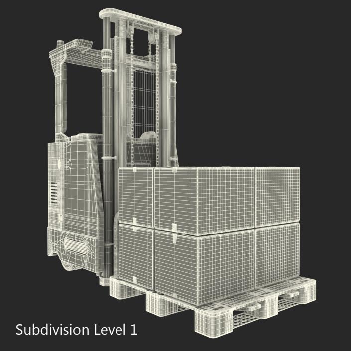 3D model Rider Stacker Yellow and Pallet Set