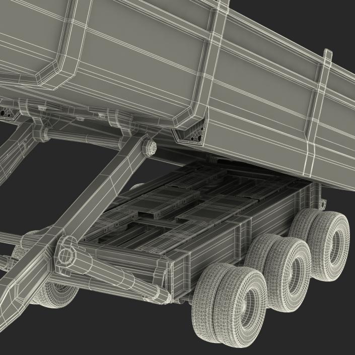 Semi Dump Trailer Rigged 3D model