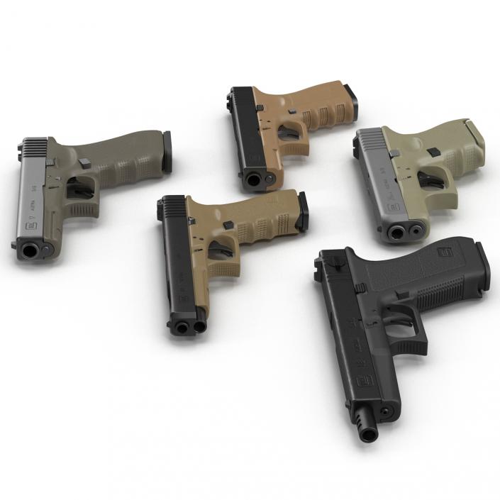 Glock Pistols 3D Models Collection 3D model