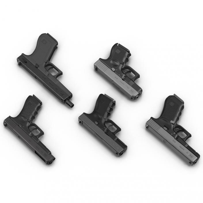3D Glock Pistols 3D Models Collection 2