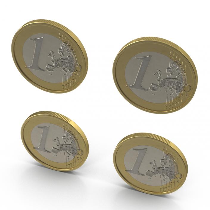 3D 1 Euro Coins Collection model