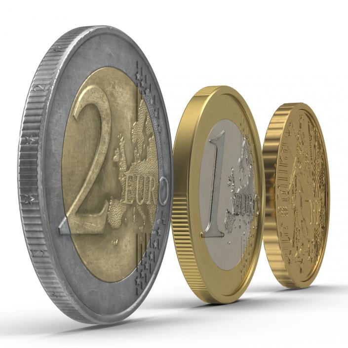 3D French Euro Coins Collection model