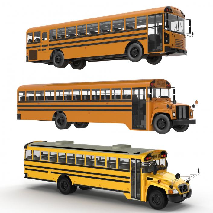 3D School Buses 3D Models Collection model