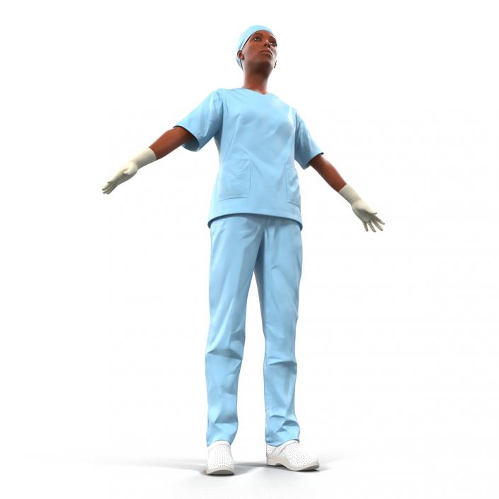 3D model Female Surgeon African American Rigged 2
