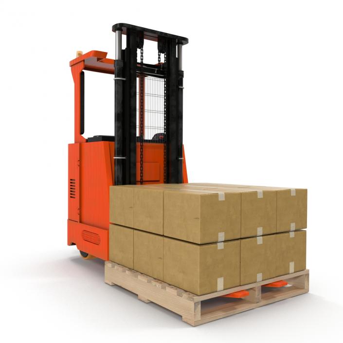 Rider Stacker Red and Pallet 3D Models Set 3D