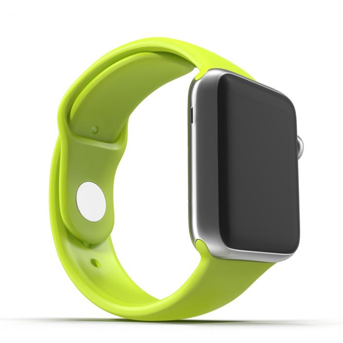 Apple Watch 38mm Fluoroelastomer Green Sport Band 3D model