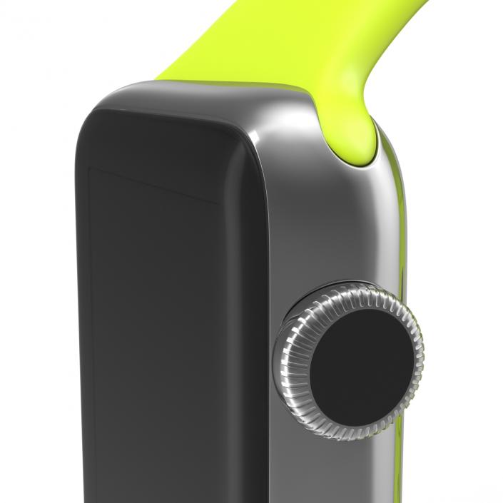 Apple Watch 38mm Fluoroelastomer Green Sport Band 3D model