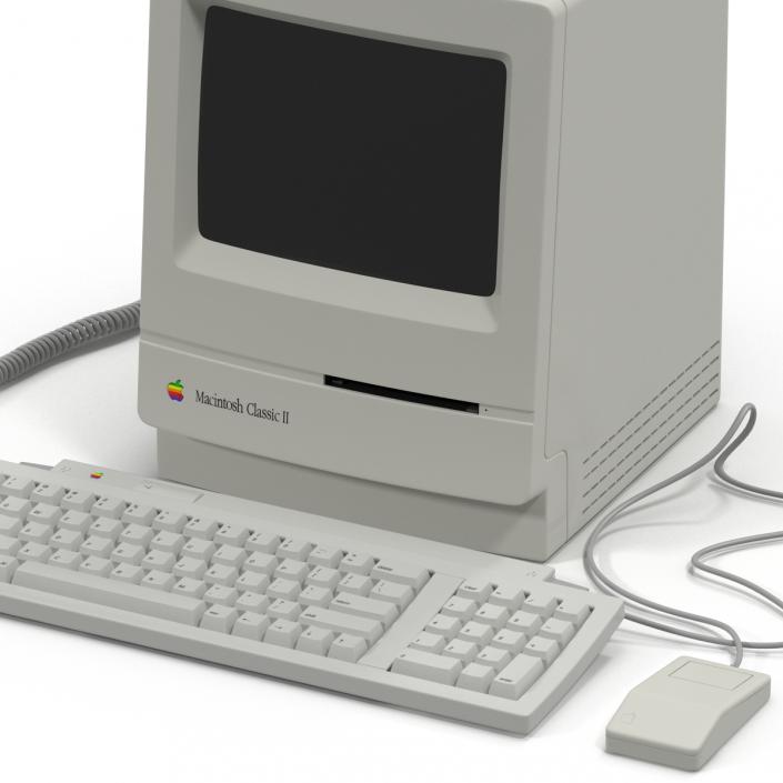 3D Apple Macintosh Classic II Desktop Computer model