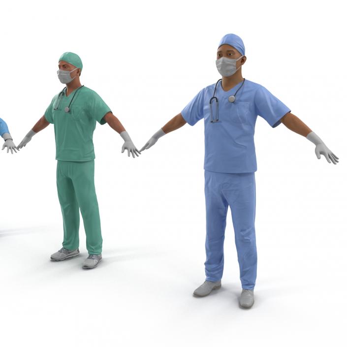 3D Male Rigged Surgeons Collection
