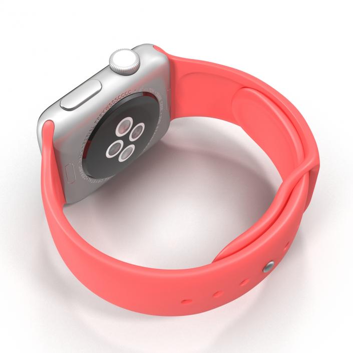 3D model Apple Watch 38mm Fluoroelastomer Pink Sport Band 2