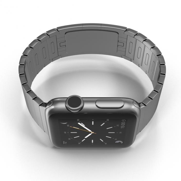3D Apple Watch 38mm Link Bracelet Dark Space 2 model
