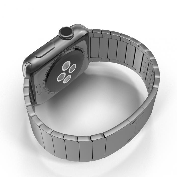 3D Apple Watch 38mm Link Bracelet Dark Space 2 model