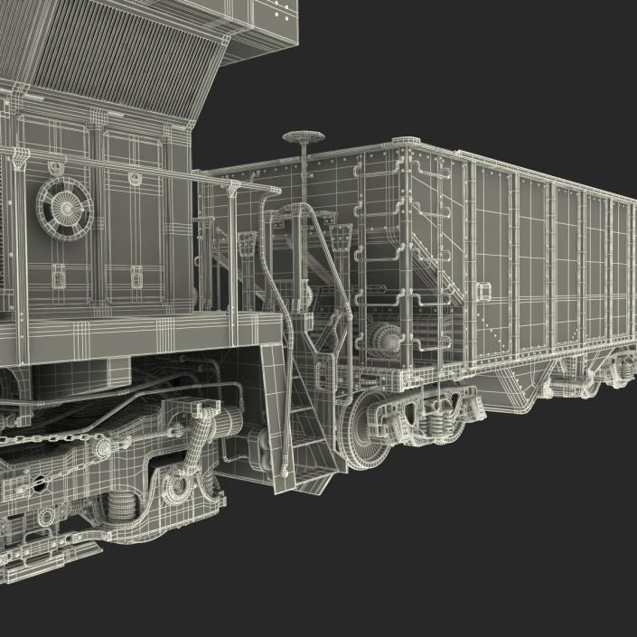 Train ES40DC Norfolk Southern and Hopper Car 3D model