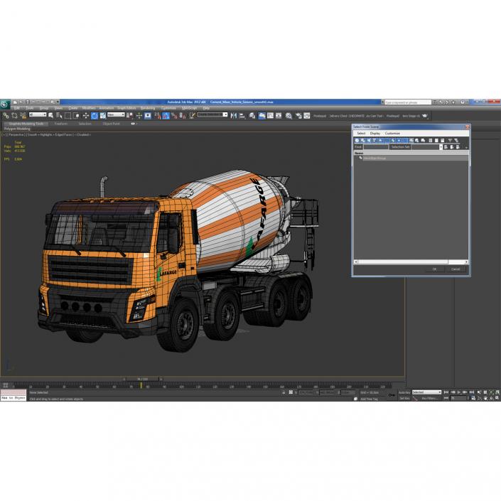 3D Cement Mixer Vehicle Lafarge model