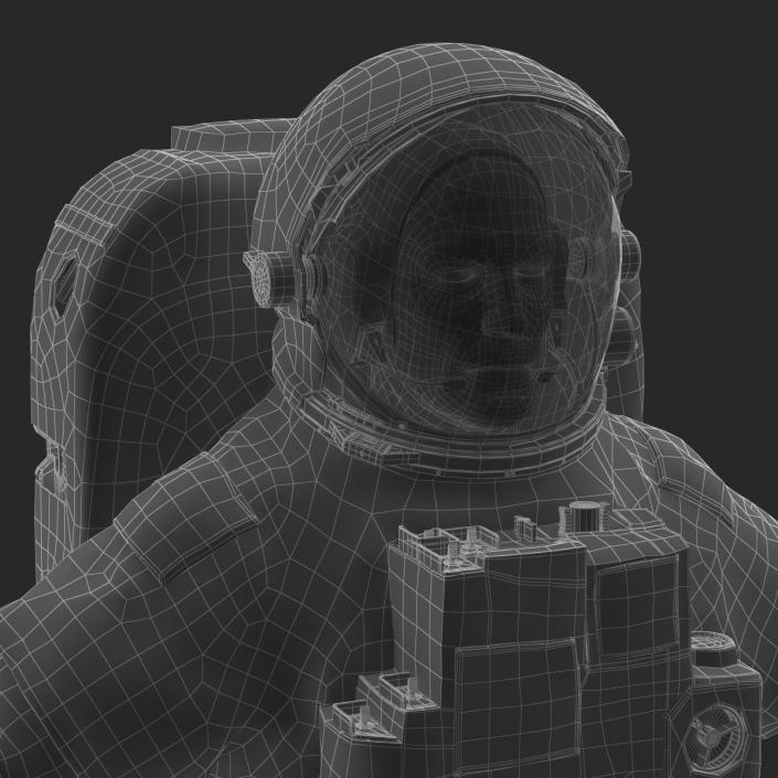 Astronaut Nasa Extravehicular Mobility Unit without Visor Rigged 3D model