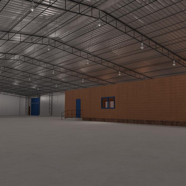 3D model Warehouse Building 3 Blue