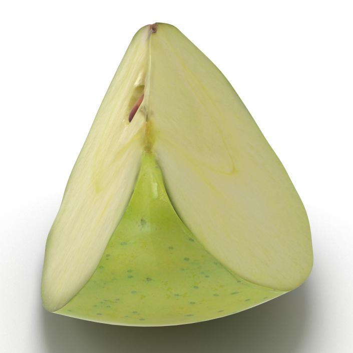 Green Apple Slice 3D