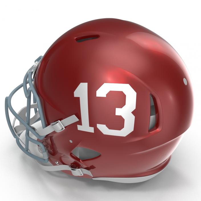 3D Football Helmet 3 Schutt Red model