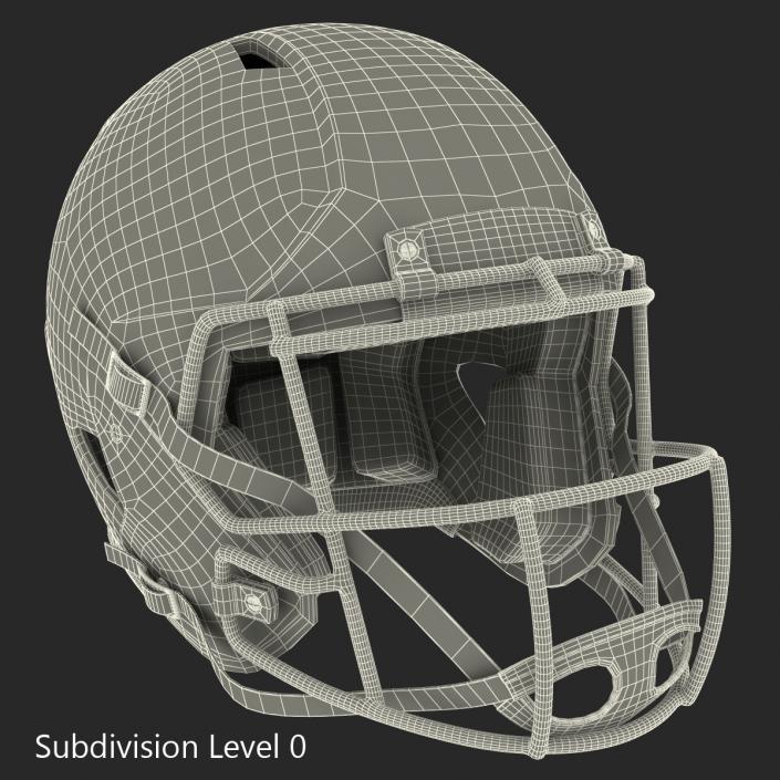 3D Football Helmet 3 Schutt Red model