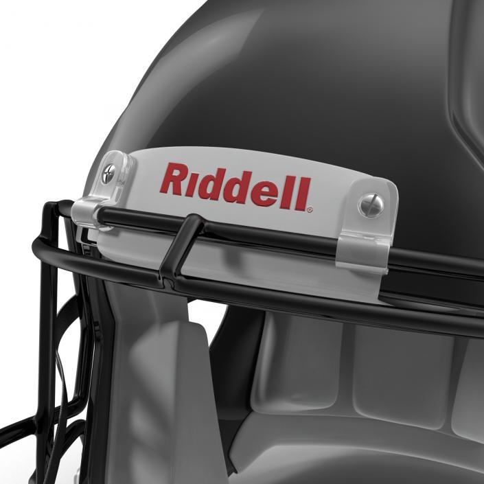 3D Football Helmet 3 Riddell Black