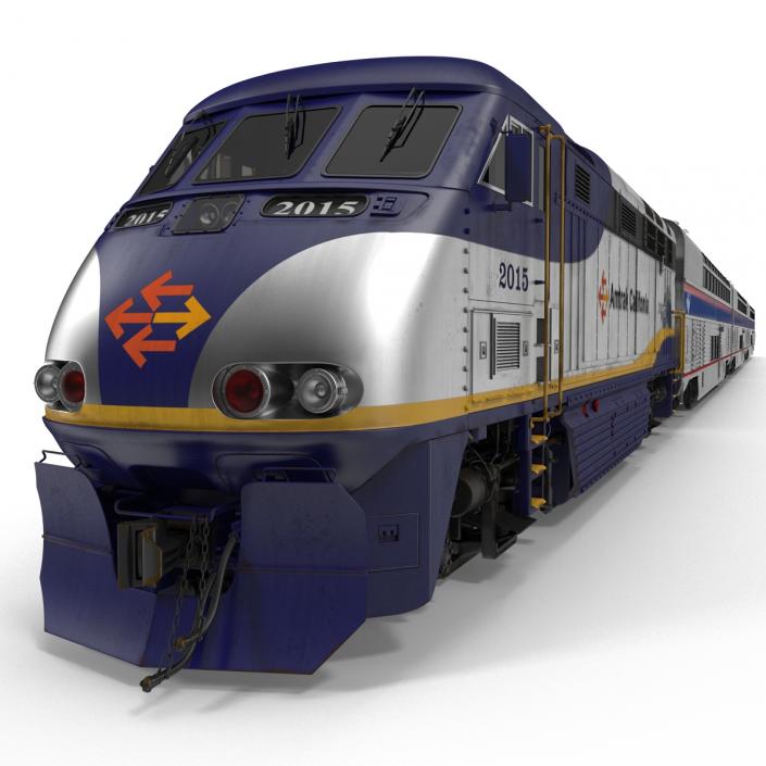 Passenger Double Deck Train Amtrak 3D model