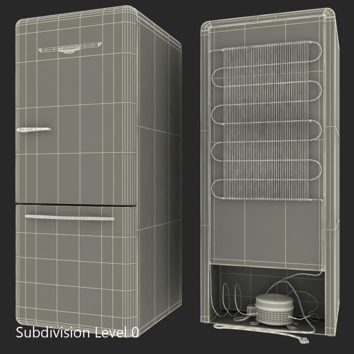 3D Retro Refrigerator Elmira Northstar Black