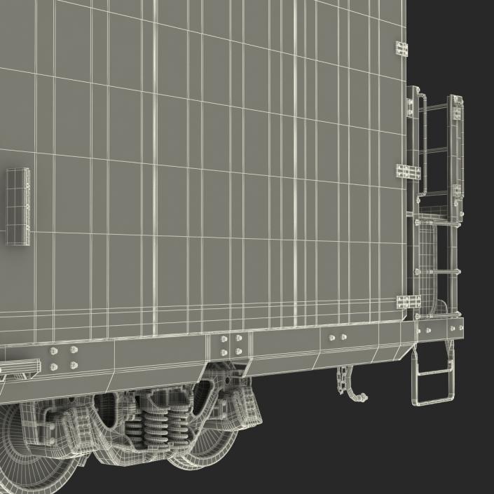3D Railroad Refrigerator Car White