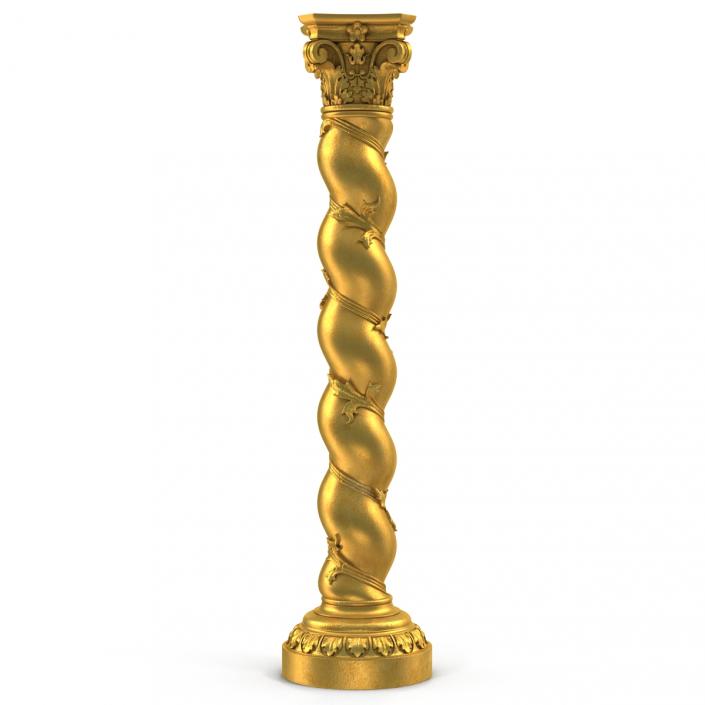 3D Solomonic Column Gold