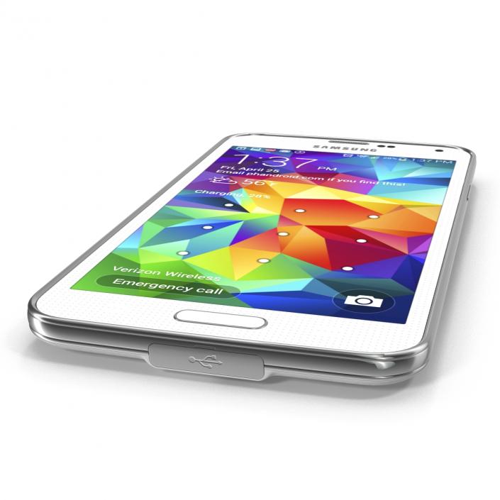3D Samsung Galaxy S5 White model