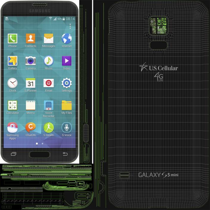 3D Samsung Galaxy S5 Mini Black model