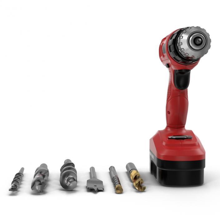 Cordless Drill Black and Decker with Drill Bits 3D