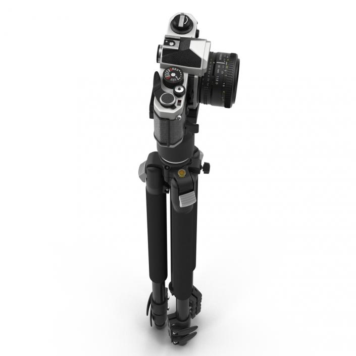 35 mm Film Camera Nikon FM2 with Tripod 3D model