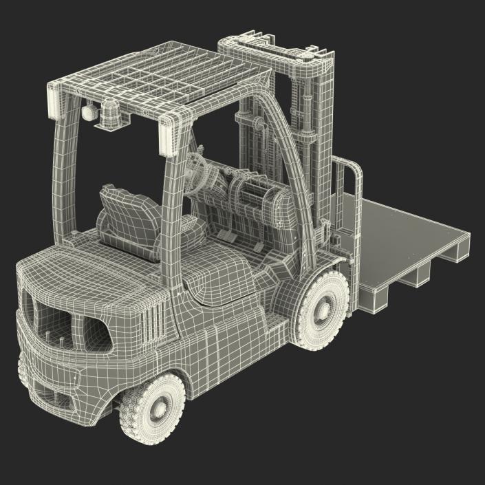 Forklift with Wooden Pallet 3D