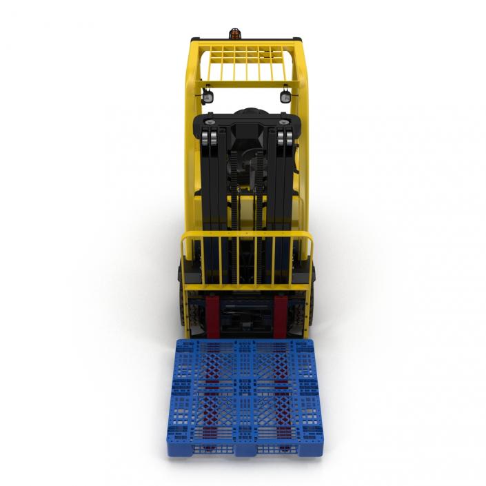 3D Forklift with Plastic Pallet model