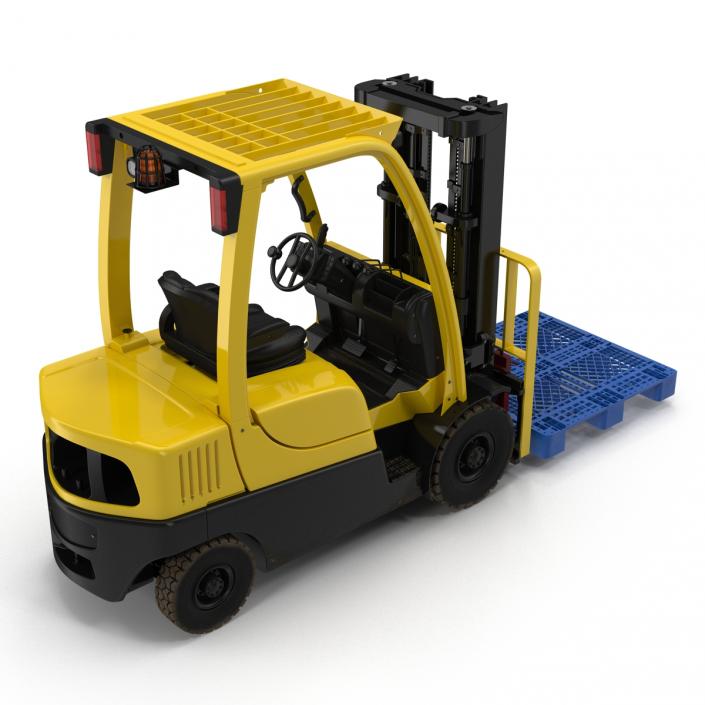 3D Forklift with Plastic Pallet model