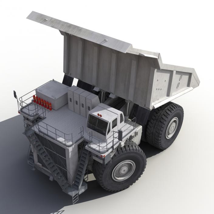 3D Mining Truck Generic White Rigged model