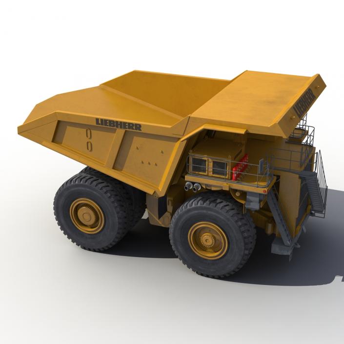 3D model Mining Truck Liebherr Yellow Rigged