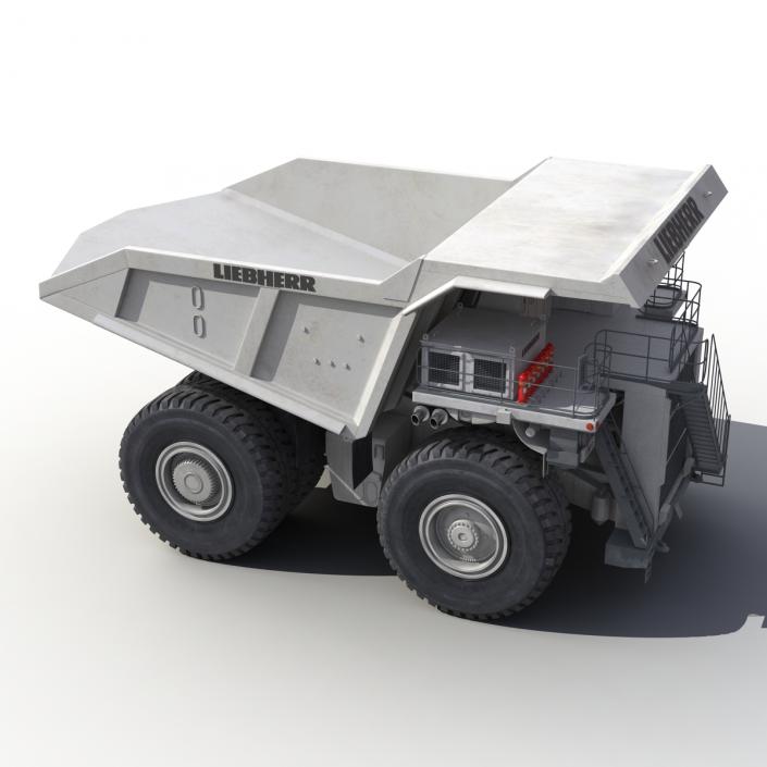 3D model Heavy Duty Mining Truck Liebherr White Rigged