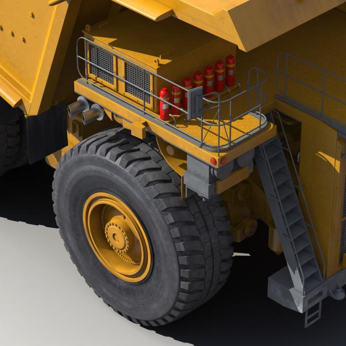 Haul Truck Generic Yellow Rigged 3D
