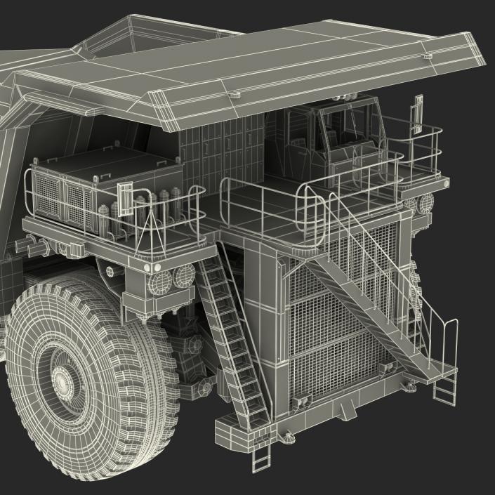 3D model Heavy Duty Mining Truck Liebherr White Rigged