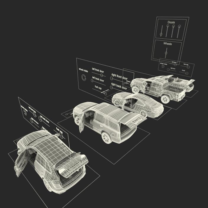 Generic Rigged Cars Collection 2 3D