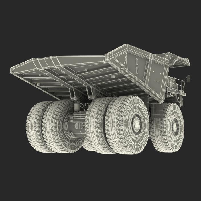 3D Heavy Duty Dump Truck Liebherr White