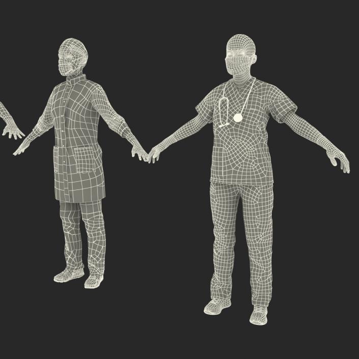 3D model Rigged Doctors Collection