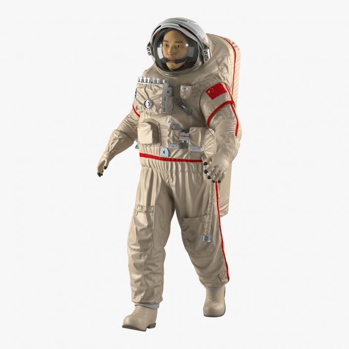 3D Chinese Astronaut Wearing Space Suit Haiying Rigged